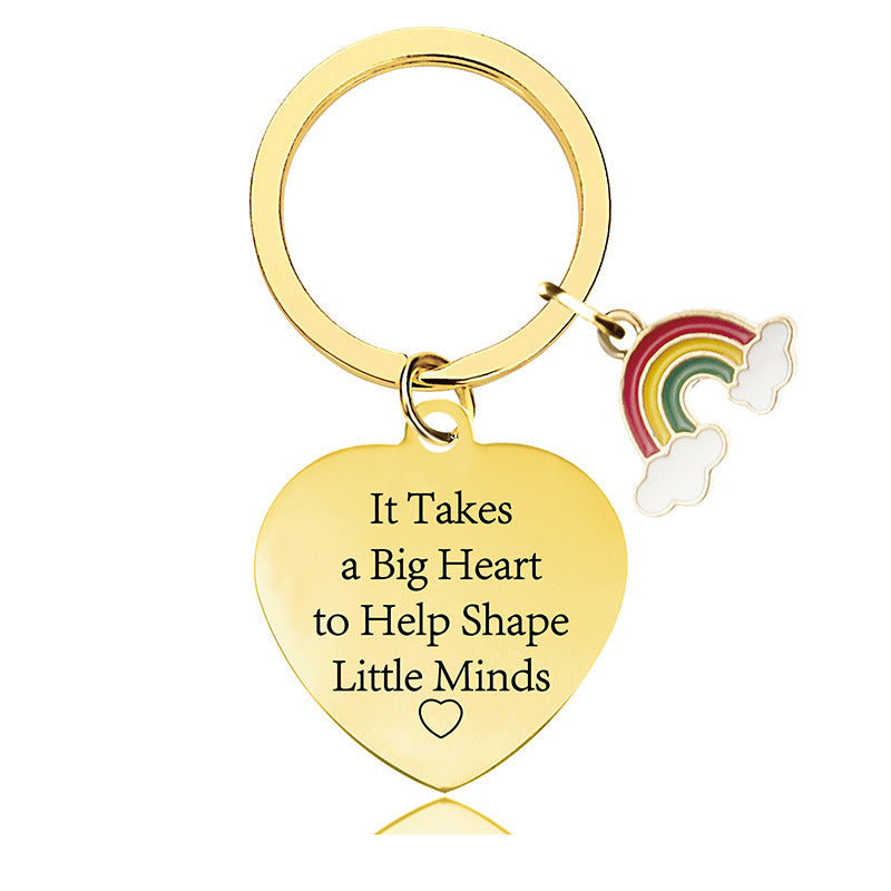 Wholesale Teacher's Day Stainless Steel Keychain Thanksgiving